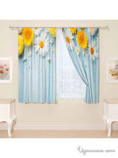 Фотошторы "Садовые цветы", 145*160 см, 2 шт Сирень, цвет мультиколор