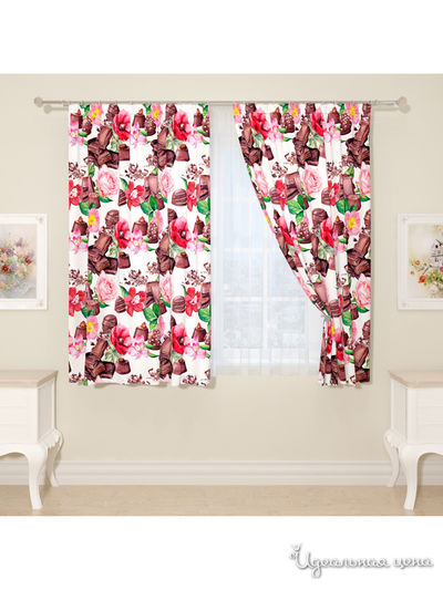 Фотошторы "Чайный набор", 145*160 см, 2 шт Сирень, цвет мультиколор