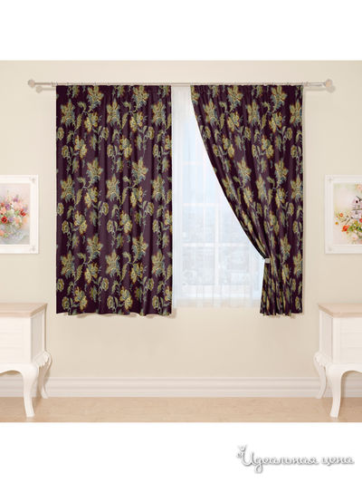 Фотошторы "Огуречный узор", 145*160 см, 2 шт Сирень, цвет мультиколор