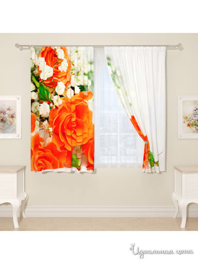 Фотошторы "Тёплый букет", 145*160 см, 2 шт Сирень, цвет мультиколор