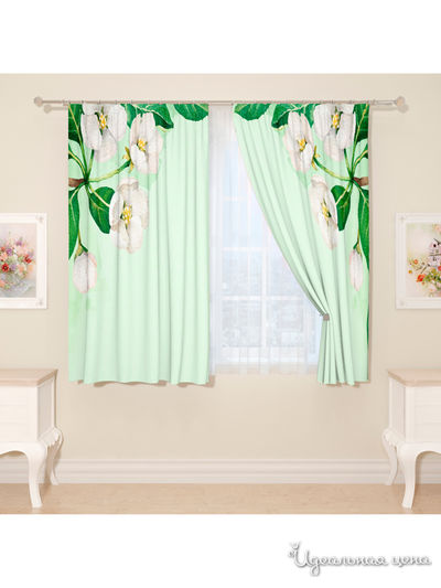 Фотошторы "Мятная яблоня", 145*160 см, 2 шт Сирень, цвет мультиколор