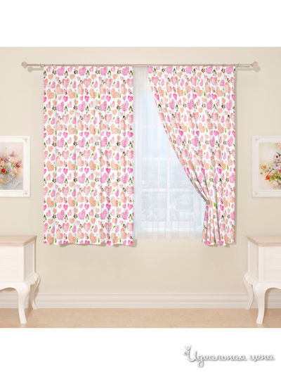 Фотошторы "Валентинки", 145*160 см, 2 шт Сирень, цвет мультиколор