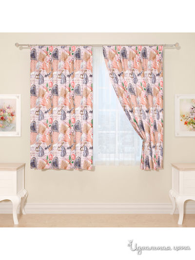 Фотошторы "Ключи и записки", 145*160 см, 2 шт Сирень, цвет мультиколор