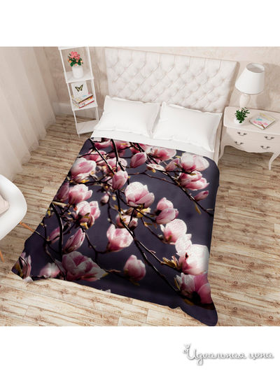 Покрывало стеганое "Чувственная магнолия", Евро Сирень, цвет мультиколор
