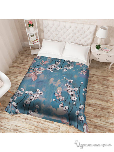 Покрывало стеганое "Неизвестный цветок", Евро Сирень, цвет мультиколор