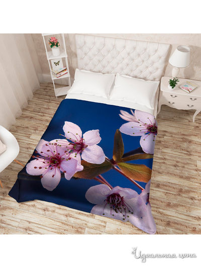 Покрывало стеганое "Цветок на закате", Евро Сирень, цвет мультиколор