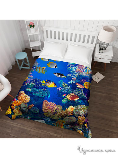 Покрывало стеганое "Красное море", Евро Сирень, цвет мультиколор