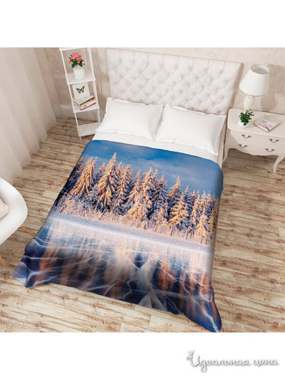 Покрывало стеганое "Узоры на льду", Евро Сирень, цвет мультиколор