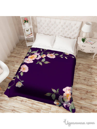 Покрывало стеганое "Чувственная розалия", Евро Сирень, цвет фиолетовый