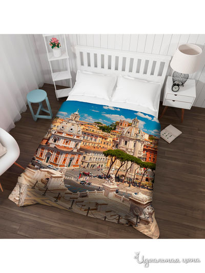 Покрывало стеганое "Город в Венеции", Евро Сирень, цвет мультиколор