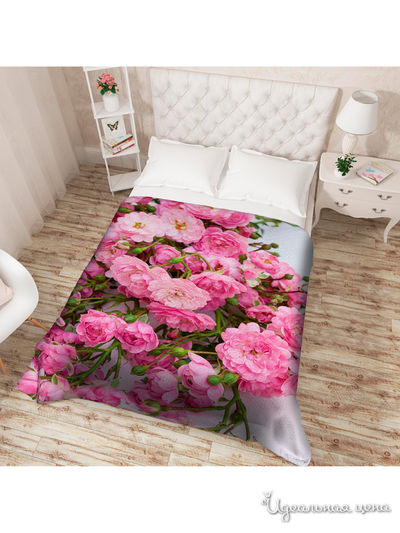 Покрывало стеганое "Дикая роза", Евро Сирень, цвет мультиколор