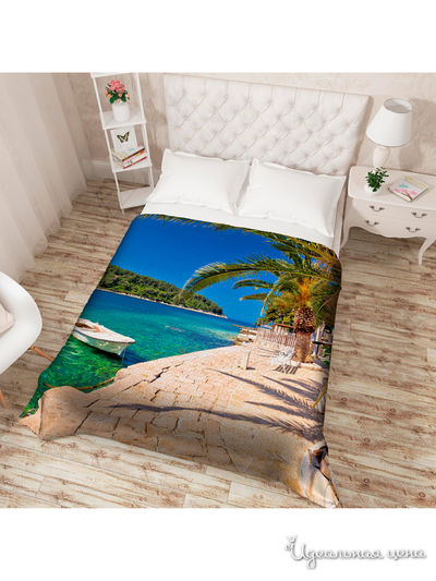 Покрывало стеганое "У причала", Евро Сирень, цвет мультиколор