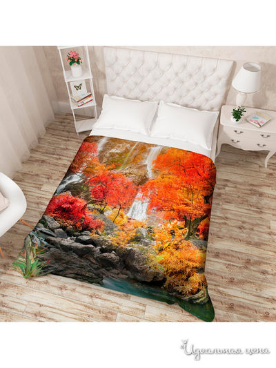 Покрывало стеганое "Красные деревья", Евро Сирень, цвет мультиколор