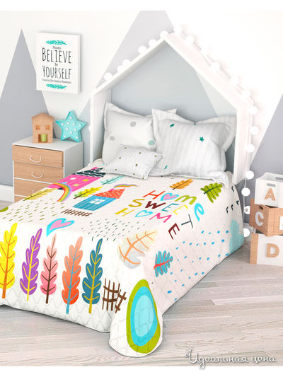 Покрывало стеганое "Дорогой дом", 1,5-спальное Сирень, цвет мультиколор