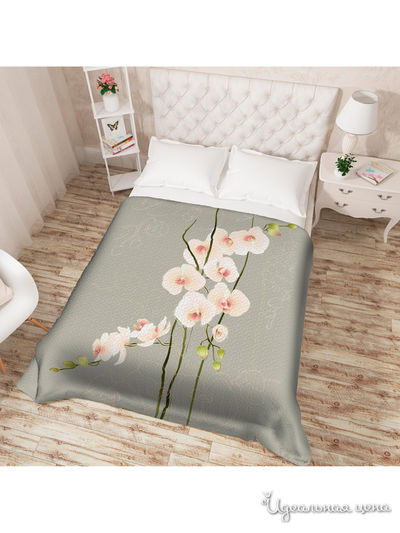 Покрывало стеганое "Воздушная орхидея", Евро Сирень, цвет мультиколор