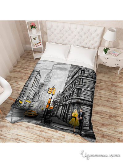 Покрывало стеганое "Деловой Нью-Йорк", Евро Сирень, цвет мультиколор