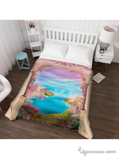 Покрывало стеганое "Ванильное небо", Евро Сирень, цвет мультиколор