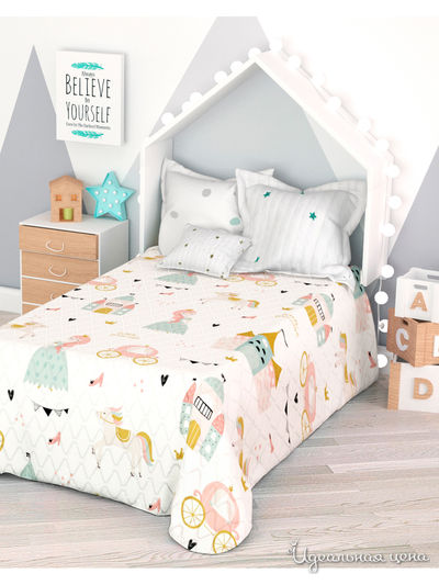 Покрывало стеганое "Милая принцесса", 1,5-спальное Сирень, цвет мультиколор