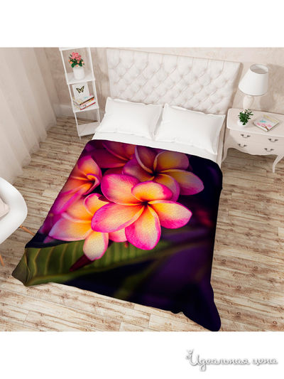 Покрывало стеганое "Плюмерия", Евро Сирень, цвет мультиколор