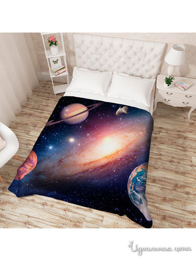 Покрывало стеганое "Расстановка планет", Евро Сирень, цвет мультиколор