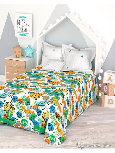 Покрывало стеганое "Животные в тропиках", 1,5-спальное Сирень, цвет мультиколор