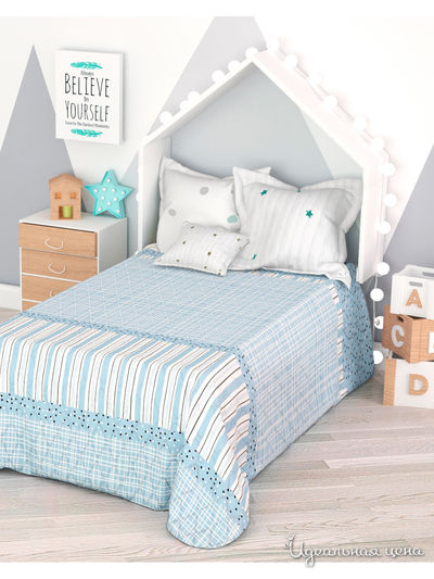 Покрывало стеганое "Синие полосочки", 1,5-спальное Сирень, цвет мультиколор