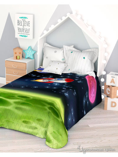 Покрывало стеганое "Вокруг планеты", 1,5-спальное Сирень, цвет мультиколор