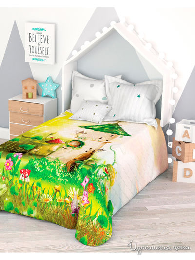 Покрывало стеганое "Страна эльфов", 1,5-спальное Сирень, цвет мультиколор