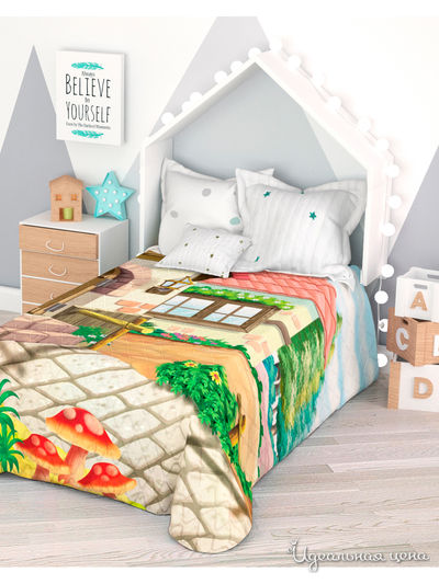 Покрывало стеганое "В гостях у красной шапочки", 1,5-спальное Сирень, цвет мультиколор