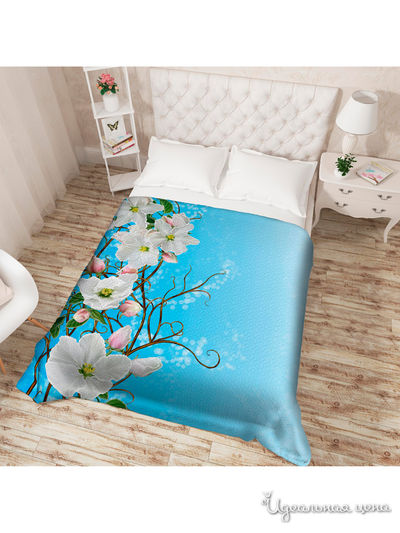 Покрывало стеганое "Вьюнок", Евро Сирень, цвет мультиколор