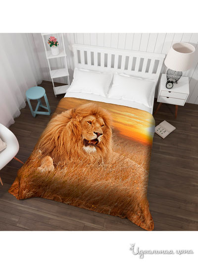 Покрывало стеганое "Король лев", Евро Сирень, цвет мультиколор