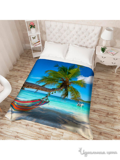 Покрывало стеганое "Отдых у тихого океана", Евро Сирень, цвет мультиколор