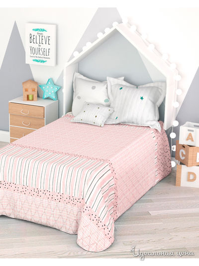 Покрывало стеганое "Розовые полосочки", 1,5-спальное Сирень, цвет мультиколор