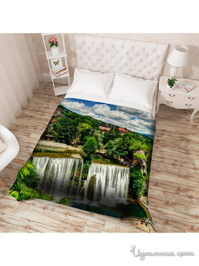 Покрывало стеганое "Водопад в городе", Евро Сирень, цвет мультиколор