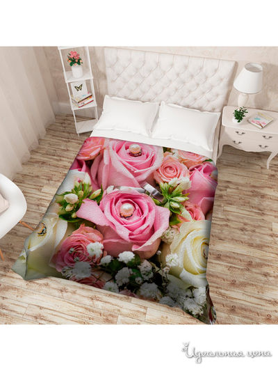 Покрывало стеганое "Белый жемчуг", Евро Сирень, цвет мультиколор