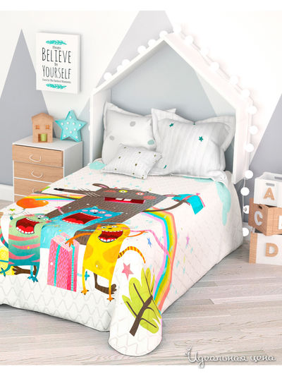 Покрывало стеганое "Дружная компания", 1,5-спальное Сирень, цвет мультиколор