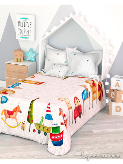 Покрывало стеганое "Детская", 1,5-спальное Сирень, цвет мультиколор