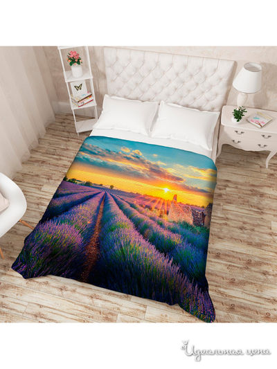 Покрывало стеганое "Лавандовый закат", Евро Сирень, цвет мультиколор