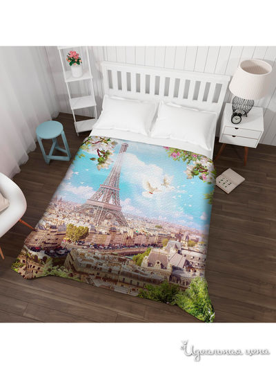 Покрывало стеганое "Парижское небо", Евро Сирень, цвет мультиколор