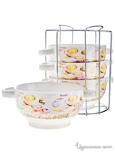 Набор супниц на подставке, 4 предмета Loraine