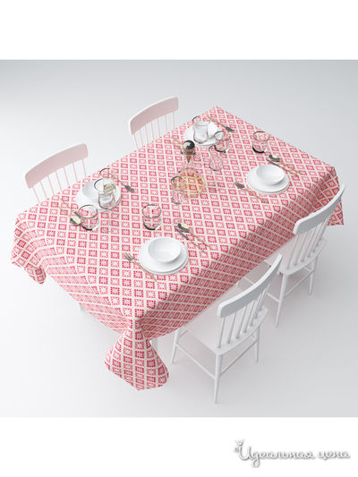Скатерть "Красные этнические ромбы", 145*120 см Сирень, цвет мультиколор