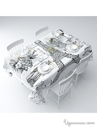 Скатерть "Вырезка из журнала", 145*120 см Сирень, цвет мультиколор