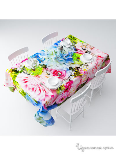 Скатерть "Яркий букет", 145*220 см Сирень, цвет мультиколор