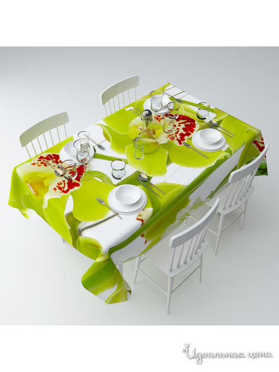 Скатерть "Зеленая орхидея", 145*220 см Сирень, цвет мультиколор