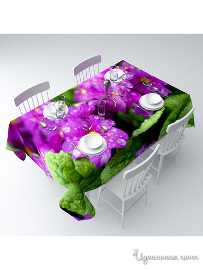 Скатерть "Фиалки", 145*120 см Сирень, цвет мультиколор