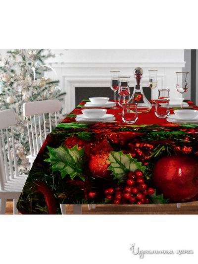 Скатерть "Украшение падубом", 145*220 см Сирень, цвет мультиколор