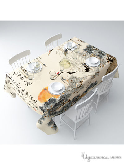 Скатерть "Японская фреска", 145*120 см Сирень, цвет мультиколор