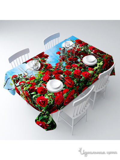Скатерть "Кусты роз", 145*120 см Сирень, цвет мультиколор