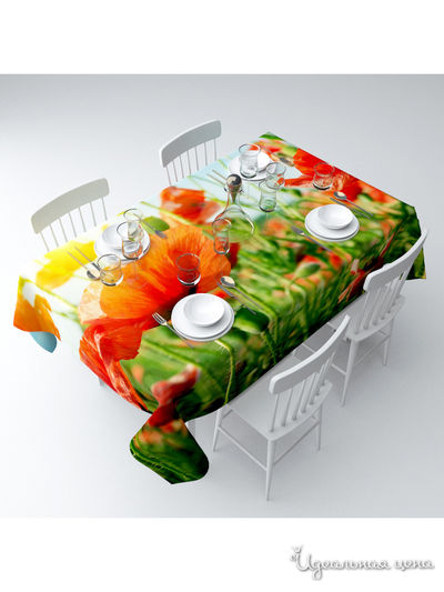 Скатерть "Яркие маки", 145*220 см Сирень, цвет мультиколор