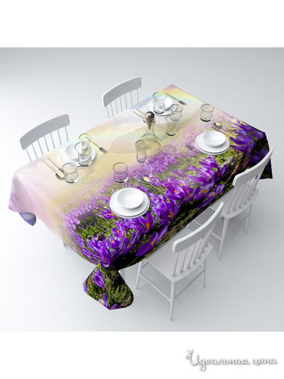 Скатерть "Радуга после дождя", 145*220 см Сирень, цвет мультиколор